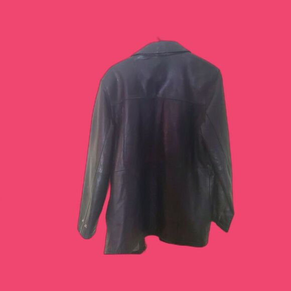 Vintage Men Leather Jacket Euro Reaction XL Black - Picture 3 of 8